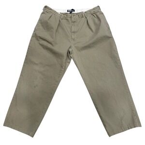 VTG Polo Ralph Lauren Chino Pant Mens 40x32 Khaki Andrew Pant Pleated Cotton
